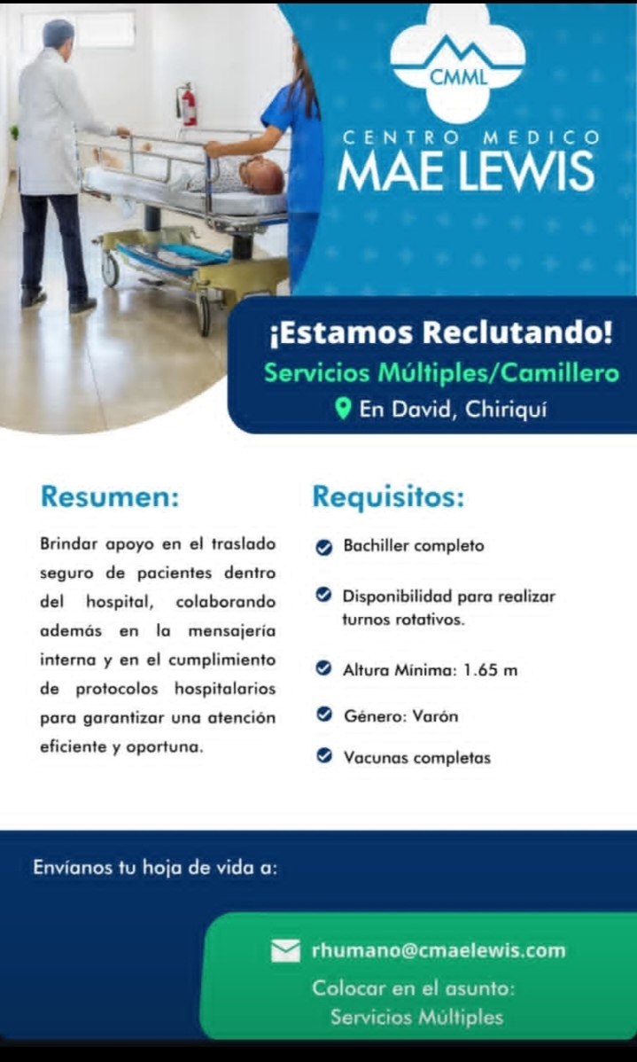 Centro Médico Mae Lewis — Servicios Múltiples / Camillero (David)
