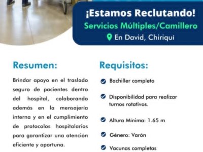 Centro Médico Mae Lewis — Servicios Múltiples / Camillero (David)
